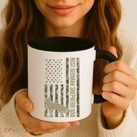 Best German Shepherd Dog Dad Camouflage American Flag Coffee Mug thumb 3