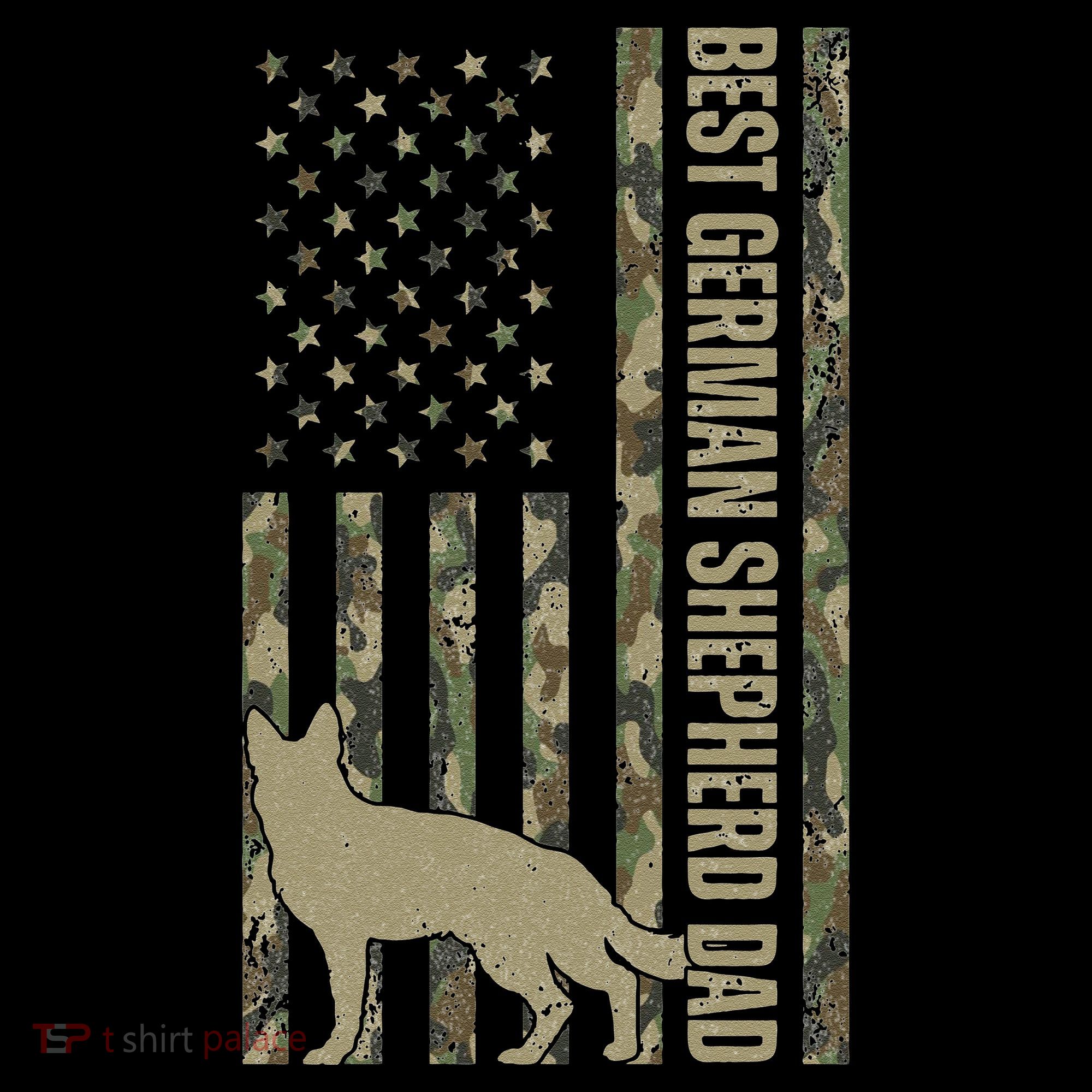 Best German Shepherd Dog Dad Camouflage American Flag Coffee Mug
