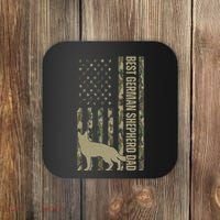 Best German Shepherd Dog Dad Camouflage American Flag Coaster thumb 0