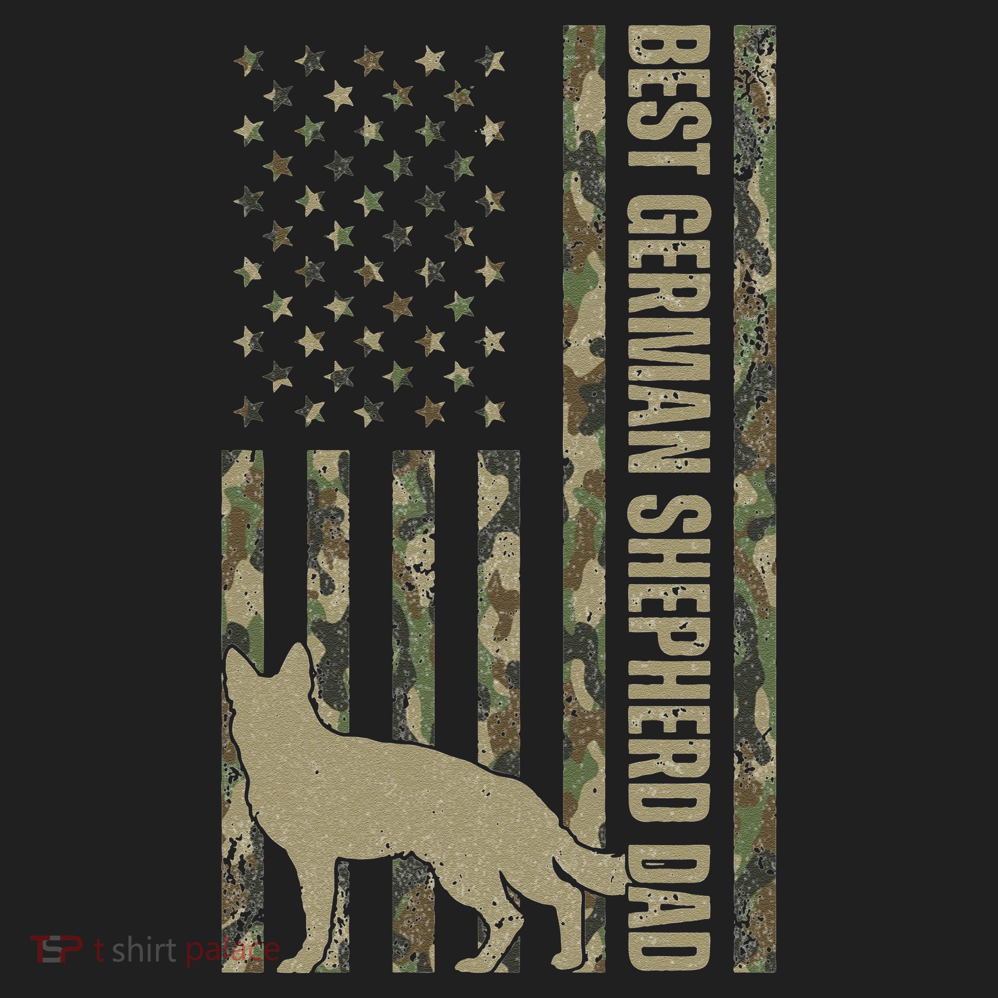Best German Shepherd Dog Dad Camouflage American Flag Tumbler