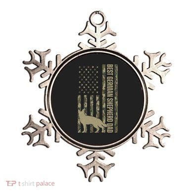 Best German Shepherd Dog Dad Camouflage American Flag Ornament