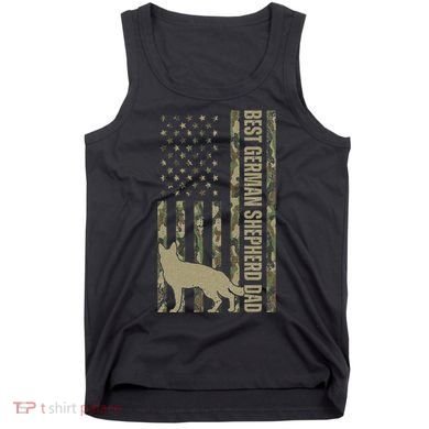 Best German Shepherd Dog Dad Camouflage American Flag Tank Top