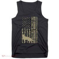 Best German Shepherd Dog Dad Camouflage American Flag Tank Top thumb 0