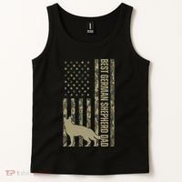 Best German Shepherd Dog Dad Camouflage American Flag Tank Top thumb 2