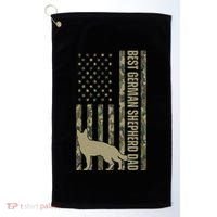 Best German Shepherd Dog Dad Camouflage American Flag Golf Towel thumb 0