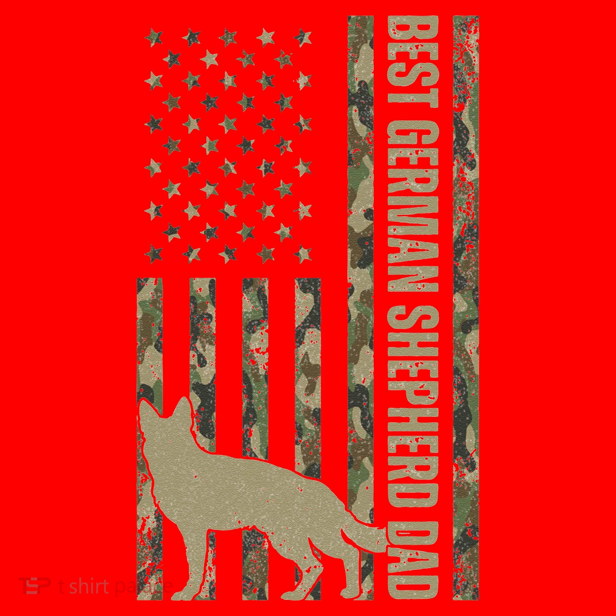 Best German Shepherd Dog Dad Camouflage American Flag Santa Hat