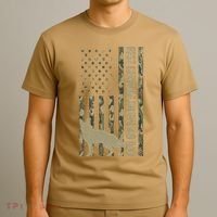 Best German Shepherd Dog Dad Camouflage American Flag T-Shirt thumb 3