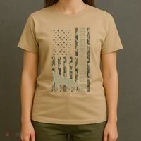 Best German Shepherd Dog Dad Camouflage American Flag T-Shirt thumb 4