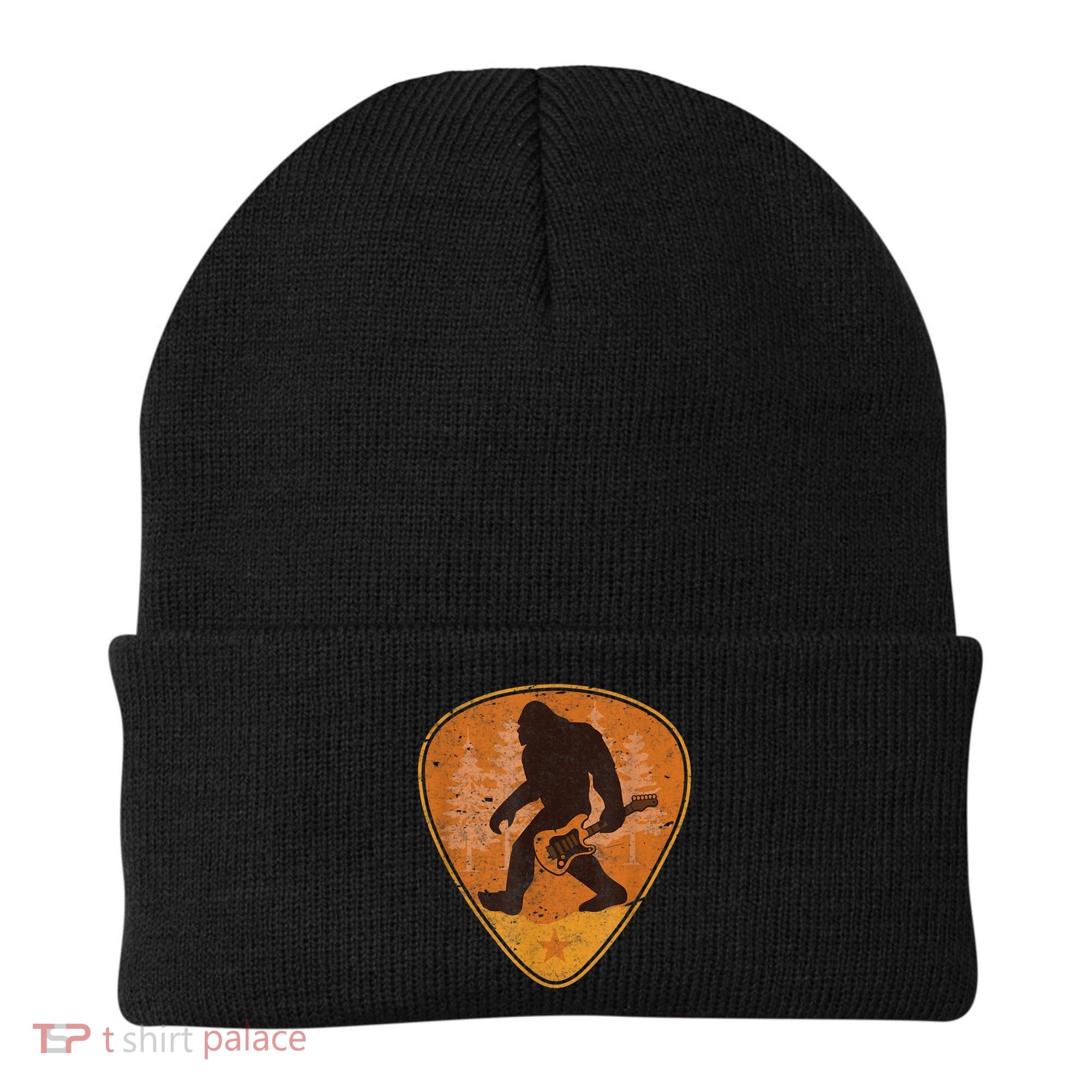 Bigfoot Guitar Sasquatch Yeti Guitarist Music Men Beanie