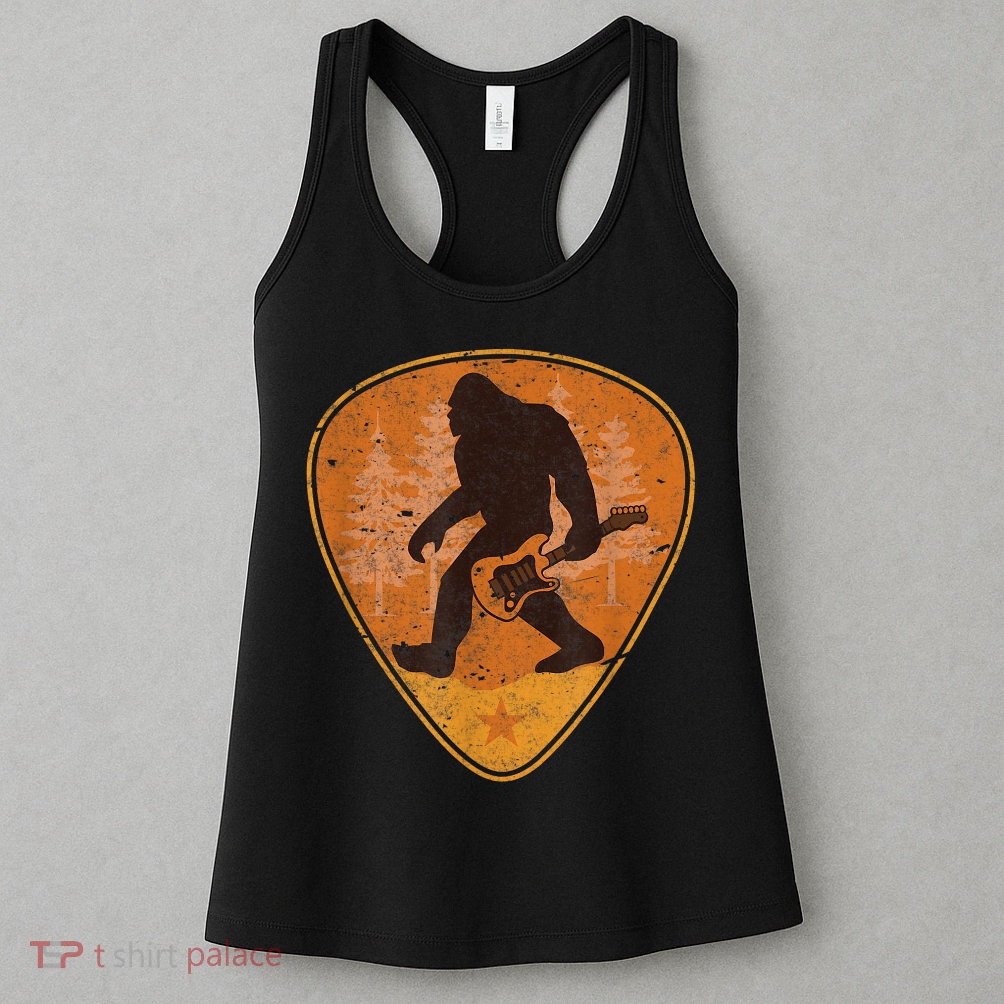 Bigfoot Guitar Sasquatch Yeti Guitarist Music Men Women's Tank Top