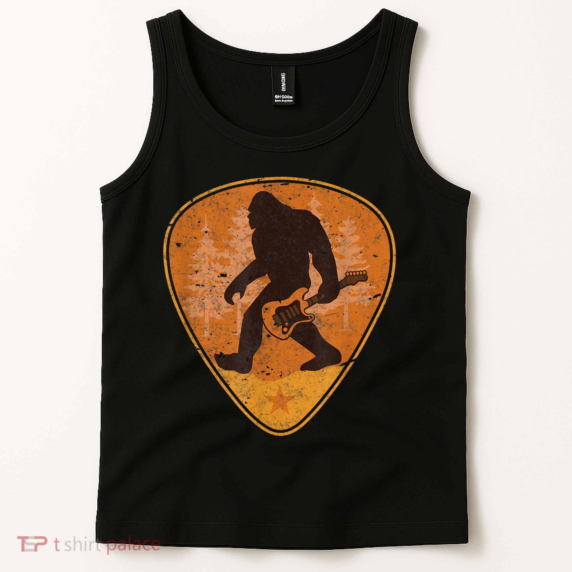 Bigfoot Guitar Sasquatch Yeti Guitarist Music Men Tank Top