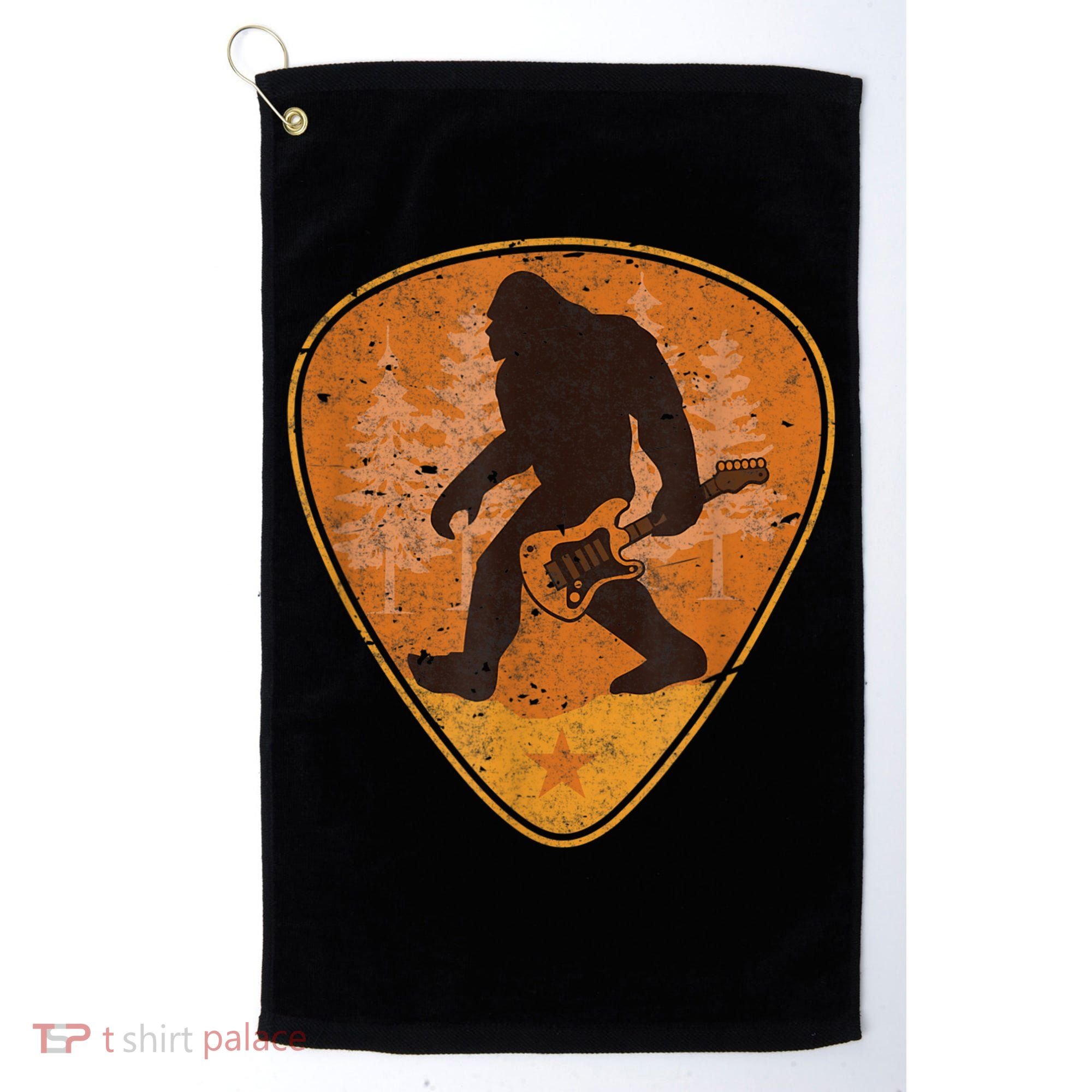 Bigfoot Guitar Sasquatch Yeti Guitarist Music Men Golf Towel