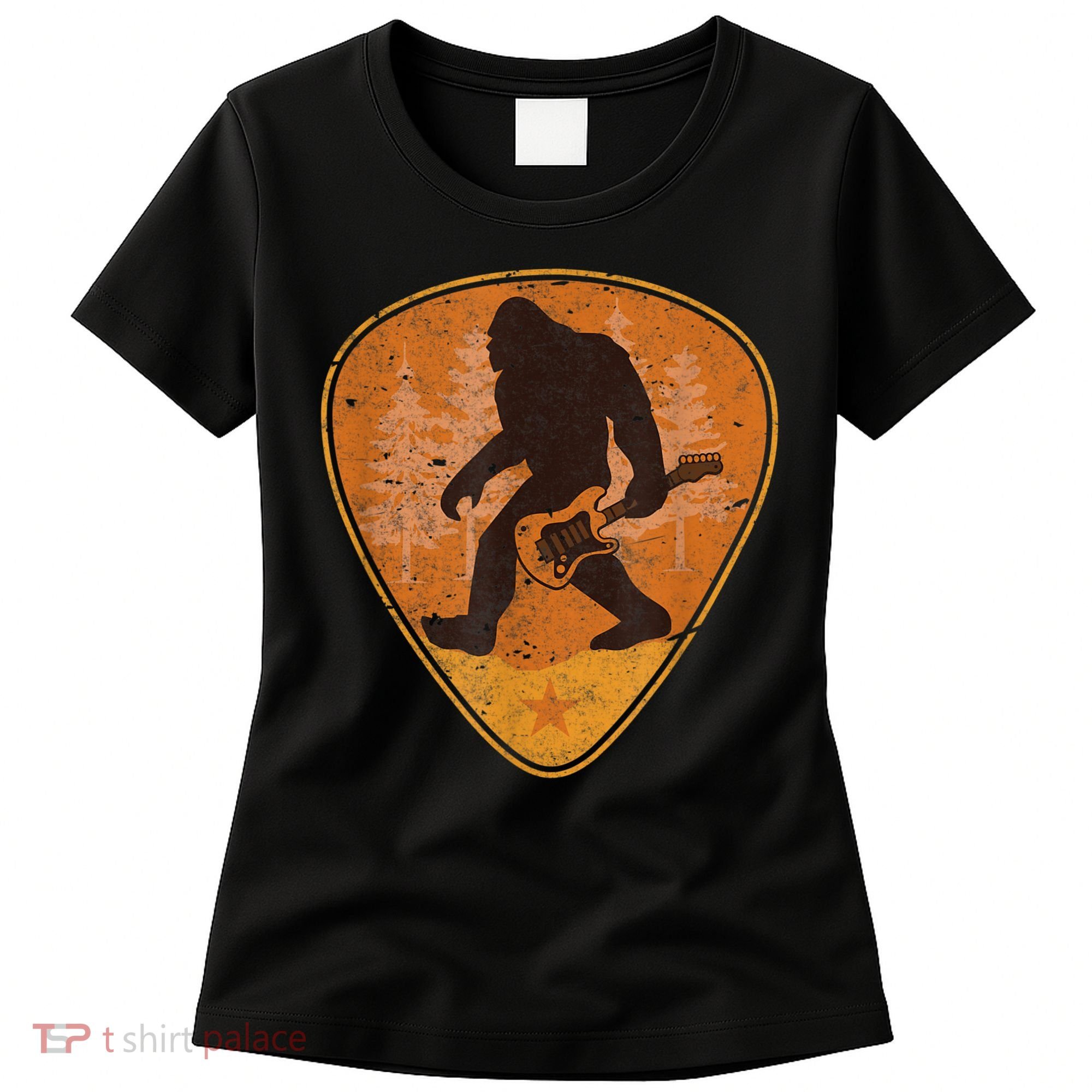 Bigfoot Guitar Sasquatch Yeti Guitarist Music Men Women's T-Shirt