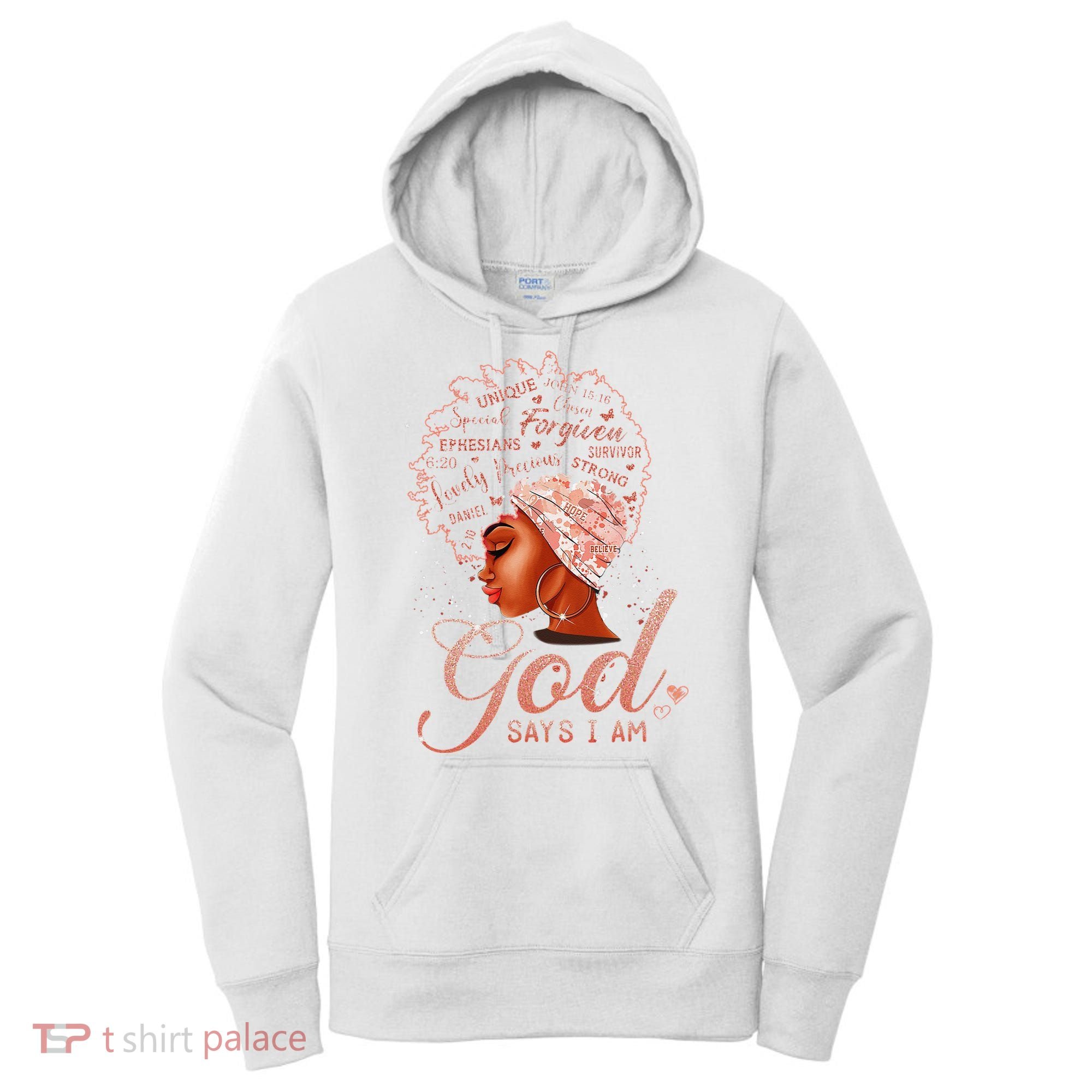 Black God Says I Am Black Melanin History Month Pride Women's Hoodie