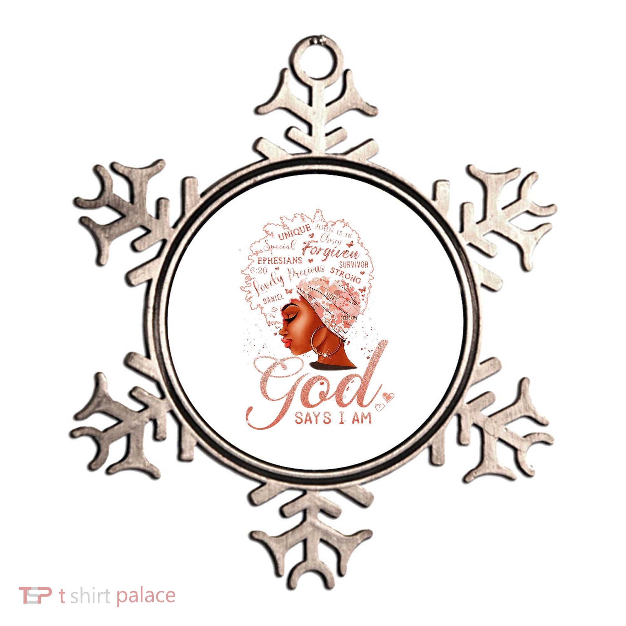 Black God Says I Am Black Melanin History Month Pride Ornament
