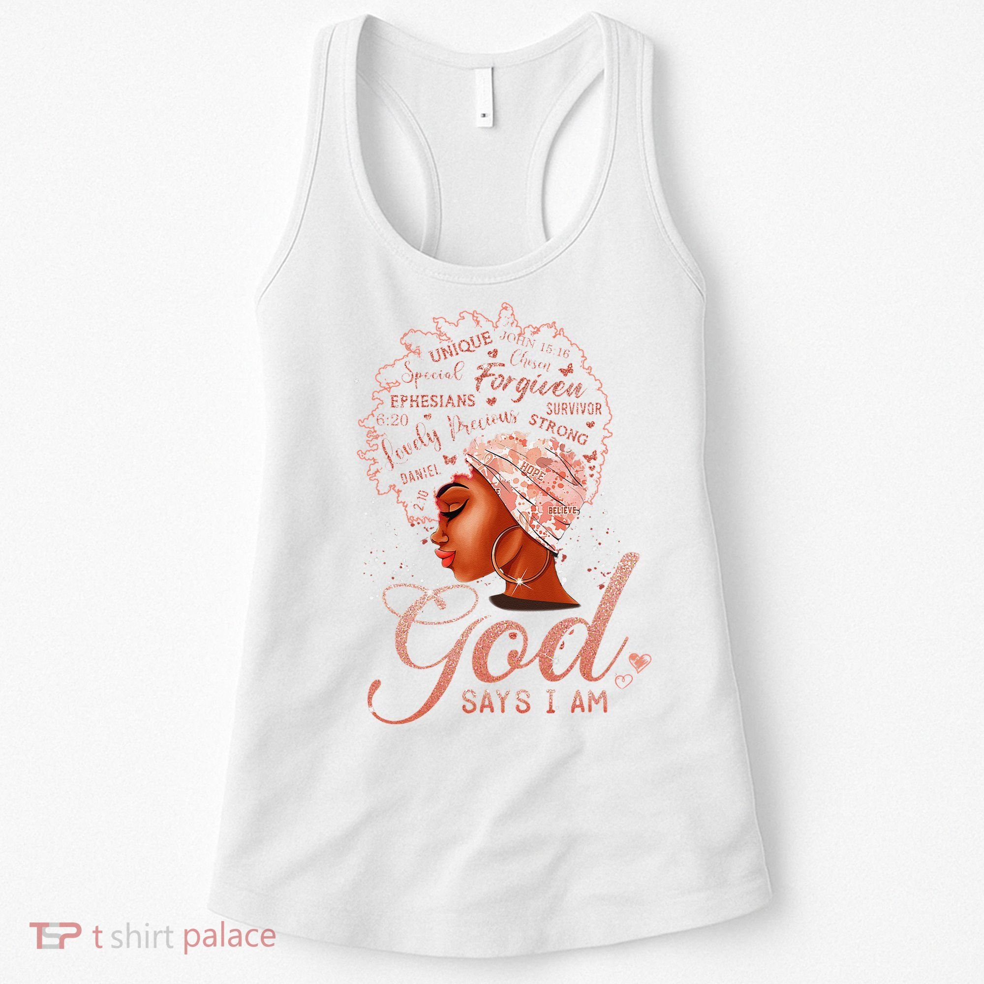 Black God Says I Am Black Melanin History Month Pride Women's Tank Top