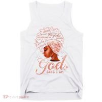 Black God Says I Am Black Melanin History Month Pride Tank Top thumb 0