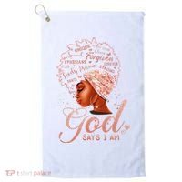 Black God Says I Am Black Melanin History Month Pride Golf Towel thumb 0