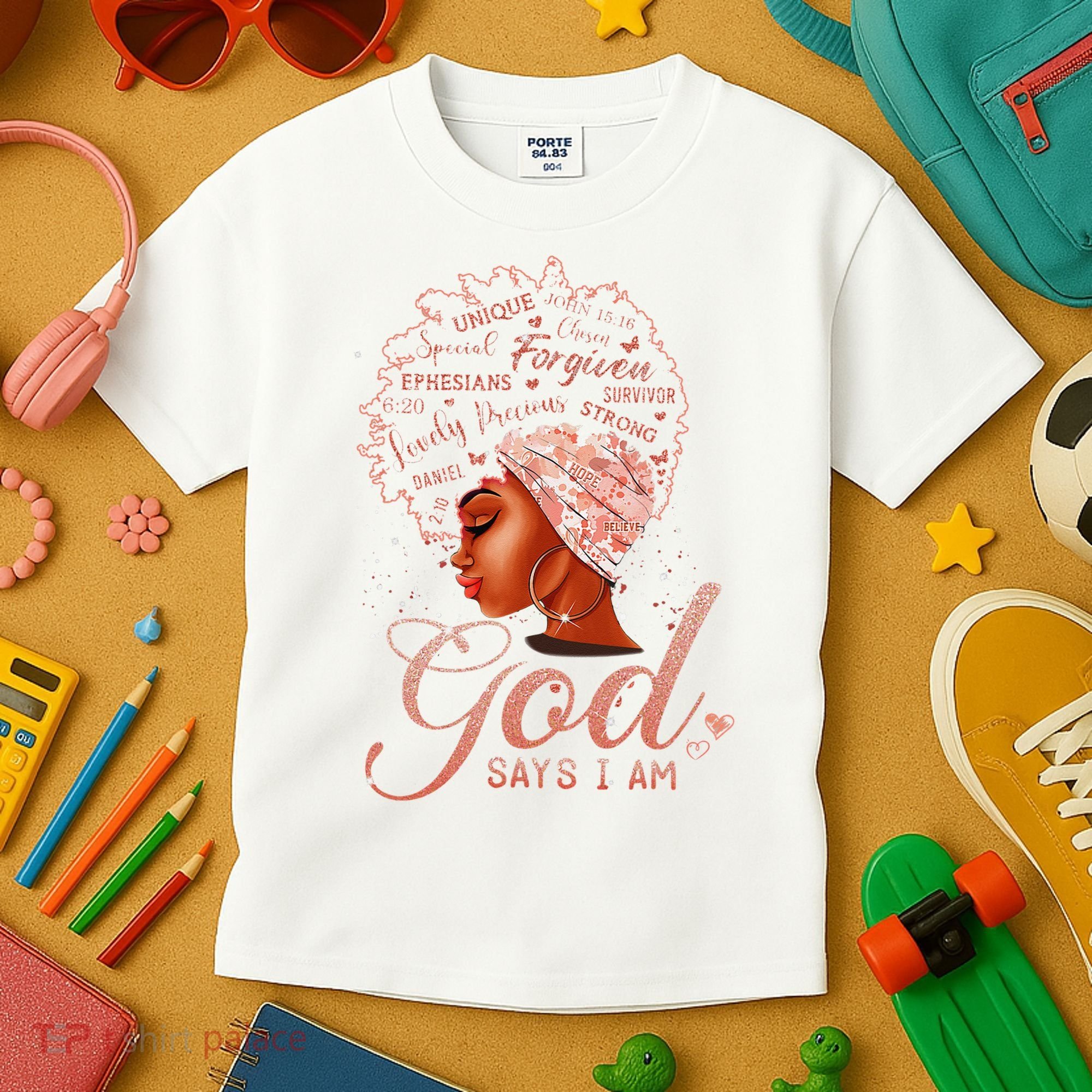 Black God Says I Am Black Melanin History Month Pride Kids T-Shirt