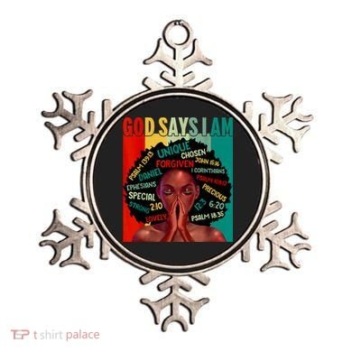 Black God Says I Am Black History Juneteenth Melanin Ornament