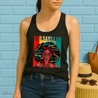 Black God Says I Am Black History Juneteenth Melanin Women's Tank Top thumb 2
