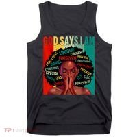 Black God Says I Am Black History Juneteenth Melanin Tank Top thumb 0