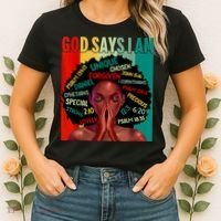 Black God Says I Am Black History Juneteenth Melanin Women's T-Shirt thumb 2