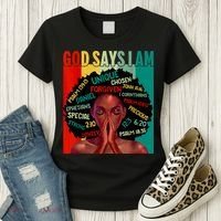 Black God Says I Am Black History Juneteenth Melanin Women's T-Shirt thumb 3