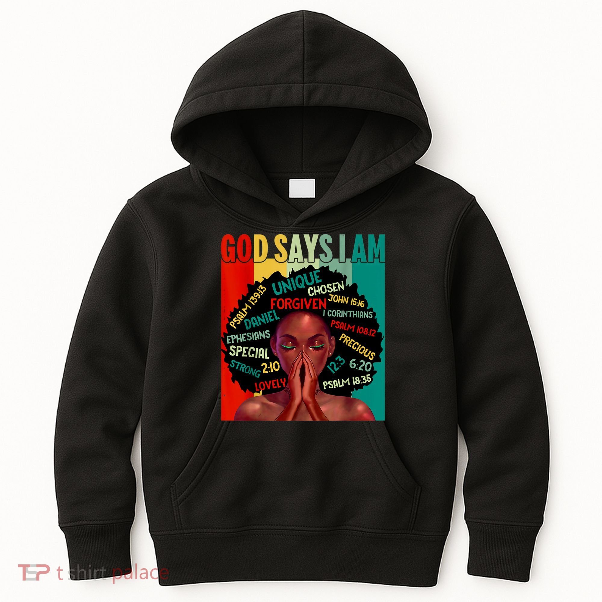 Black God Says I Am Black History Juneteenth Melanin Kids Hoodie