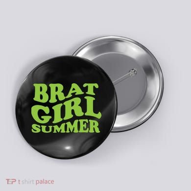 Brat Girl Summer Cute Retro Summer Button