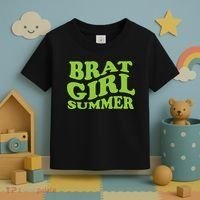 Brat Girl Summer Cute Retro Summer Toddler T-Shirt thumb 3