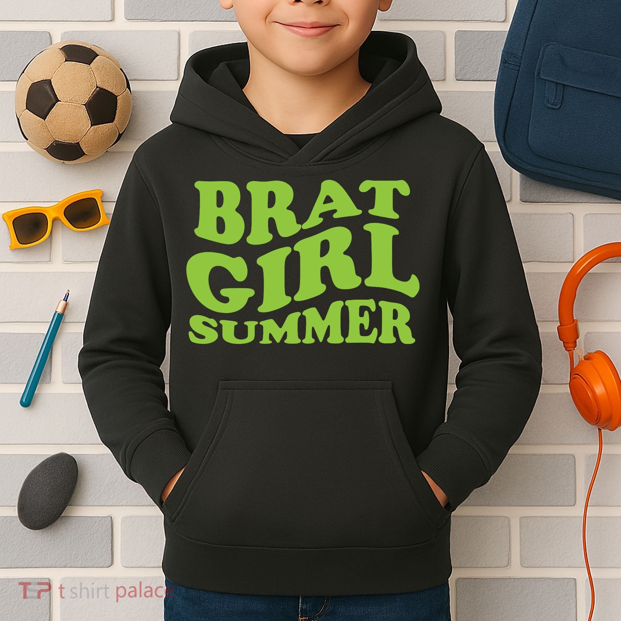 Brat Girl Summer Cute Retro Summer Kids Hoodie