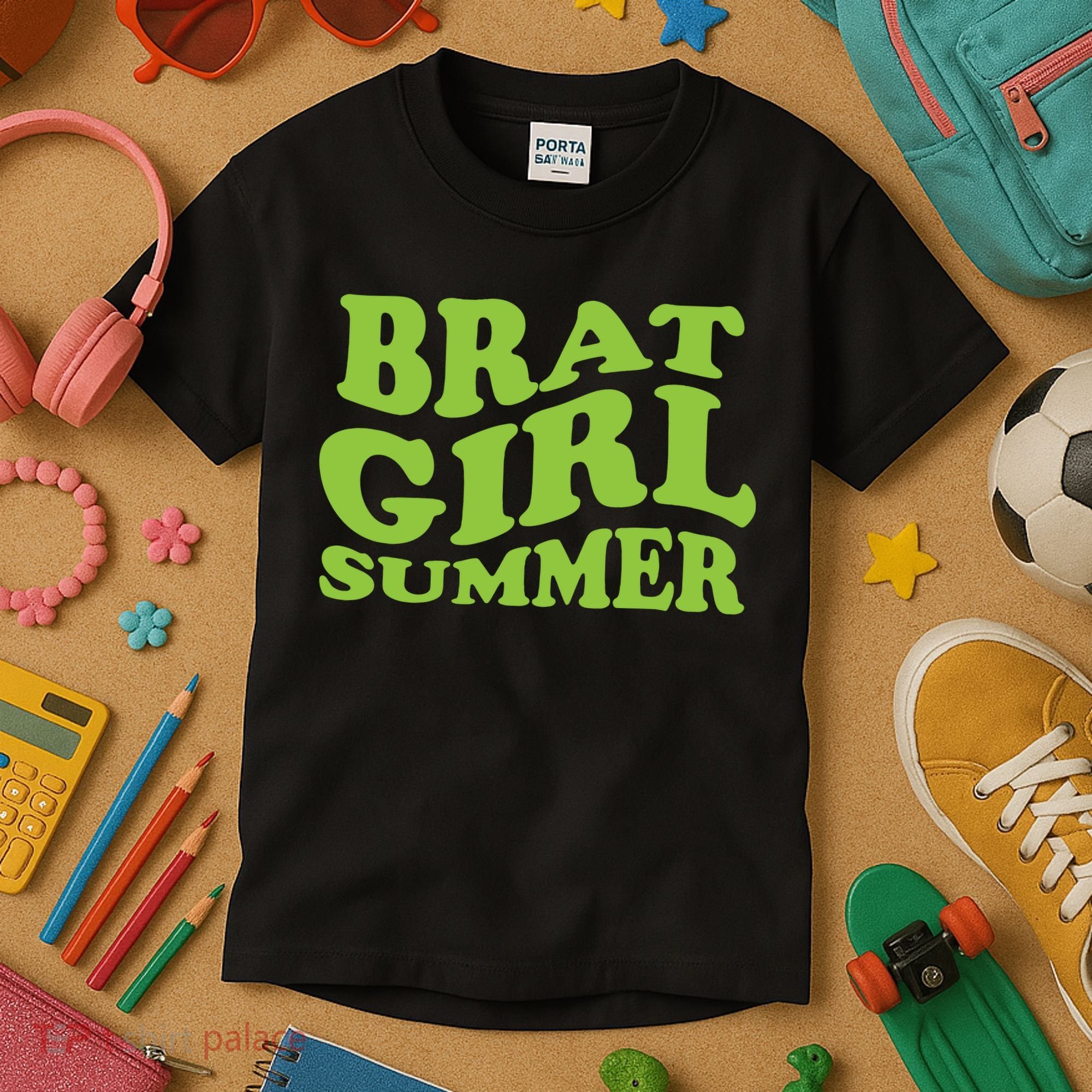 Brat Girl Summer Cute Retro Summer Kids T-Shirt