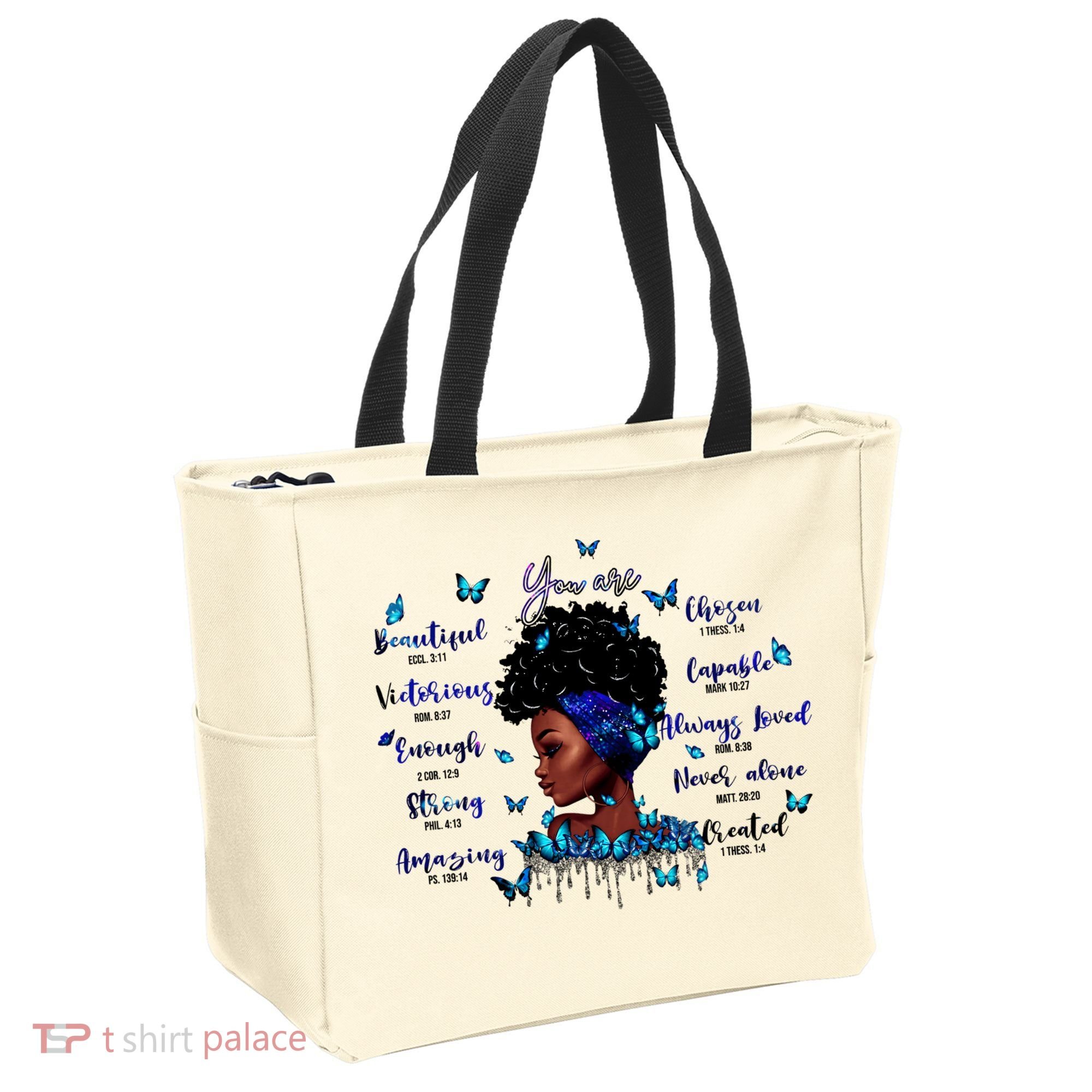 Black God Says I Am Afro Christian Religious Gift Funny Gift Tote Bag