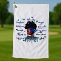 Black God Says I Am Afro Christian Religious Gift Funny Gift Golf Towel thumb 1