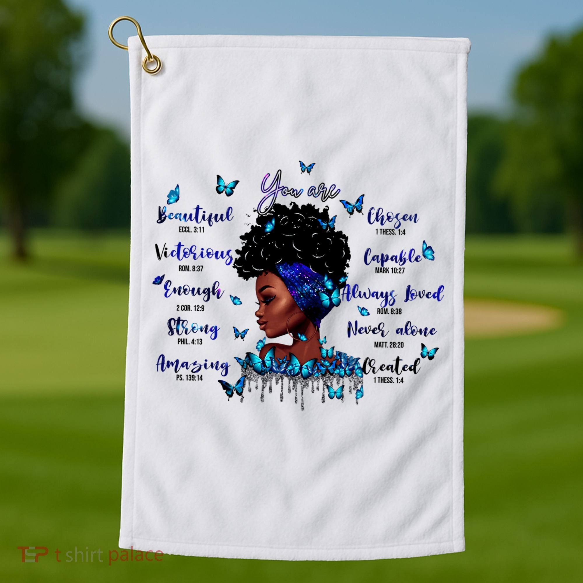 Black God Says I Am Afro Christian Religious Gift Funny Gift Golf Towel