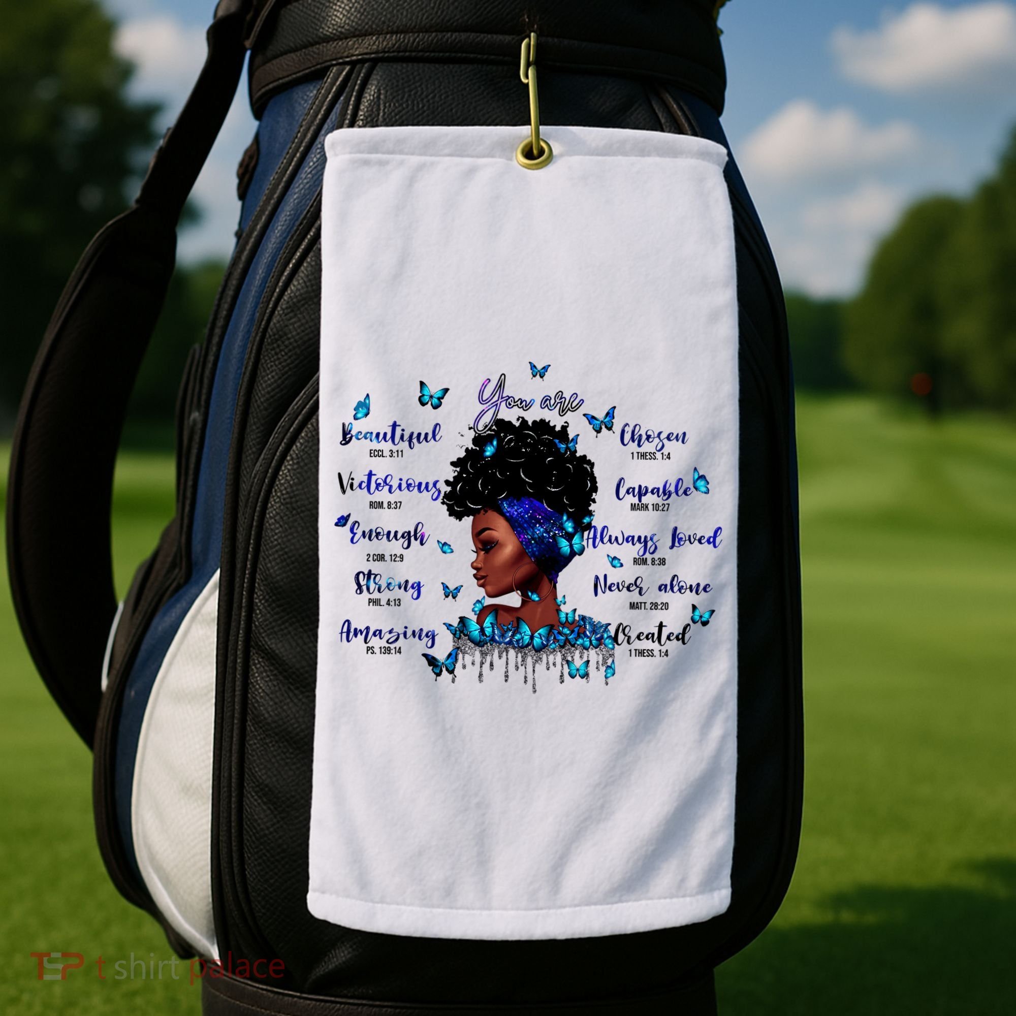 Black God Says I Am Afro Christian Religious Gift Funny Gift Golf Towel