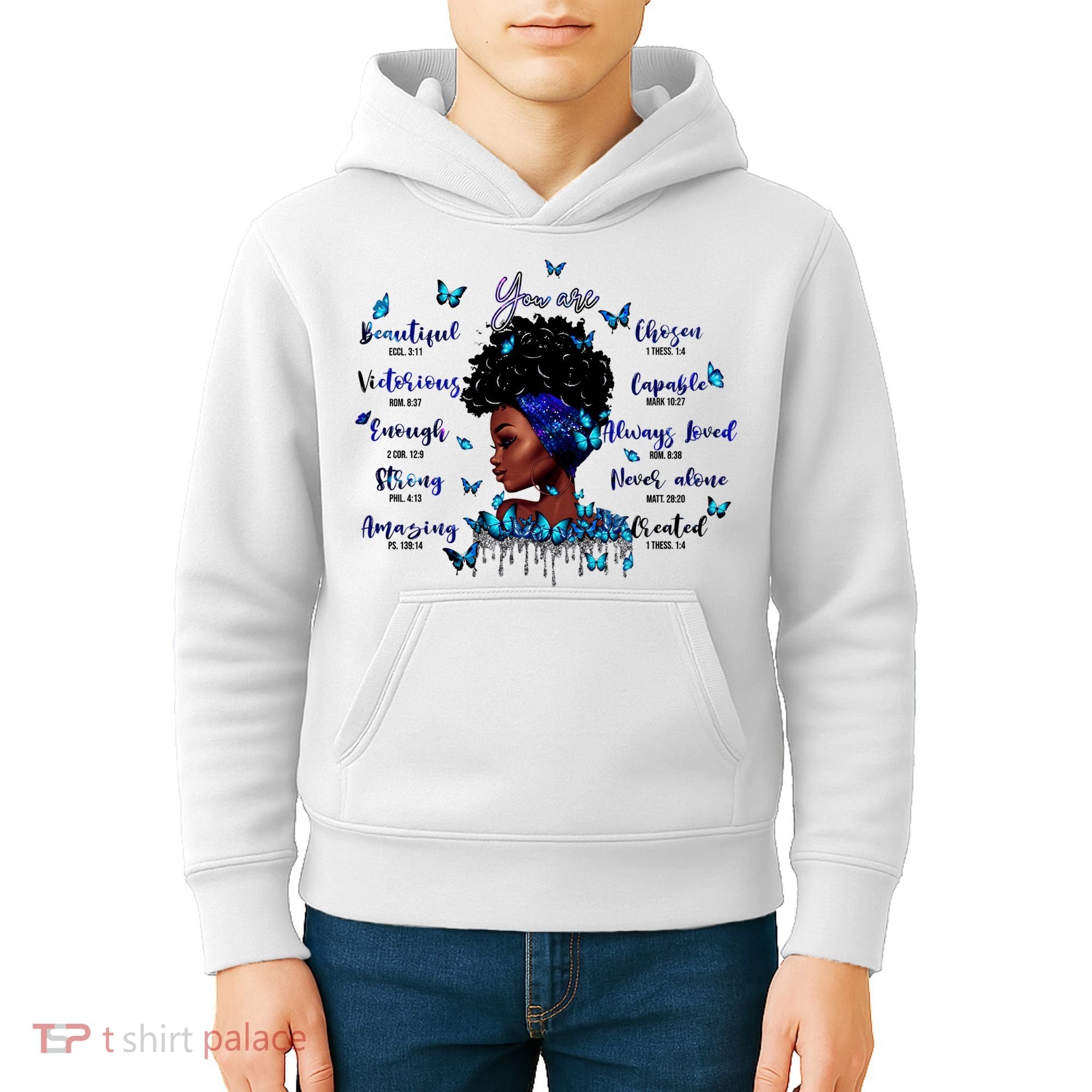 Black God Says I Am Afro Christian Religious Gift Funny Gift Kids Hoodie