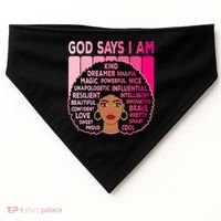 Black God Says I Am Black Melanin History Month Pride Great Gift USA-Made Doggie Bandana thumb 0
