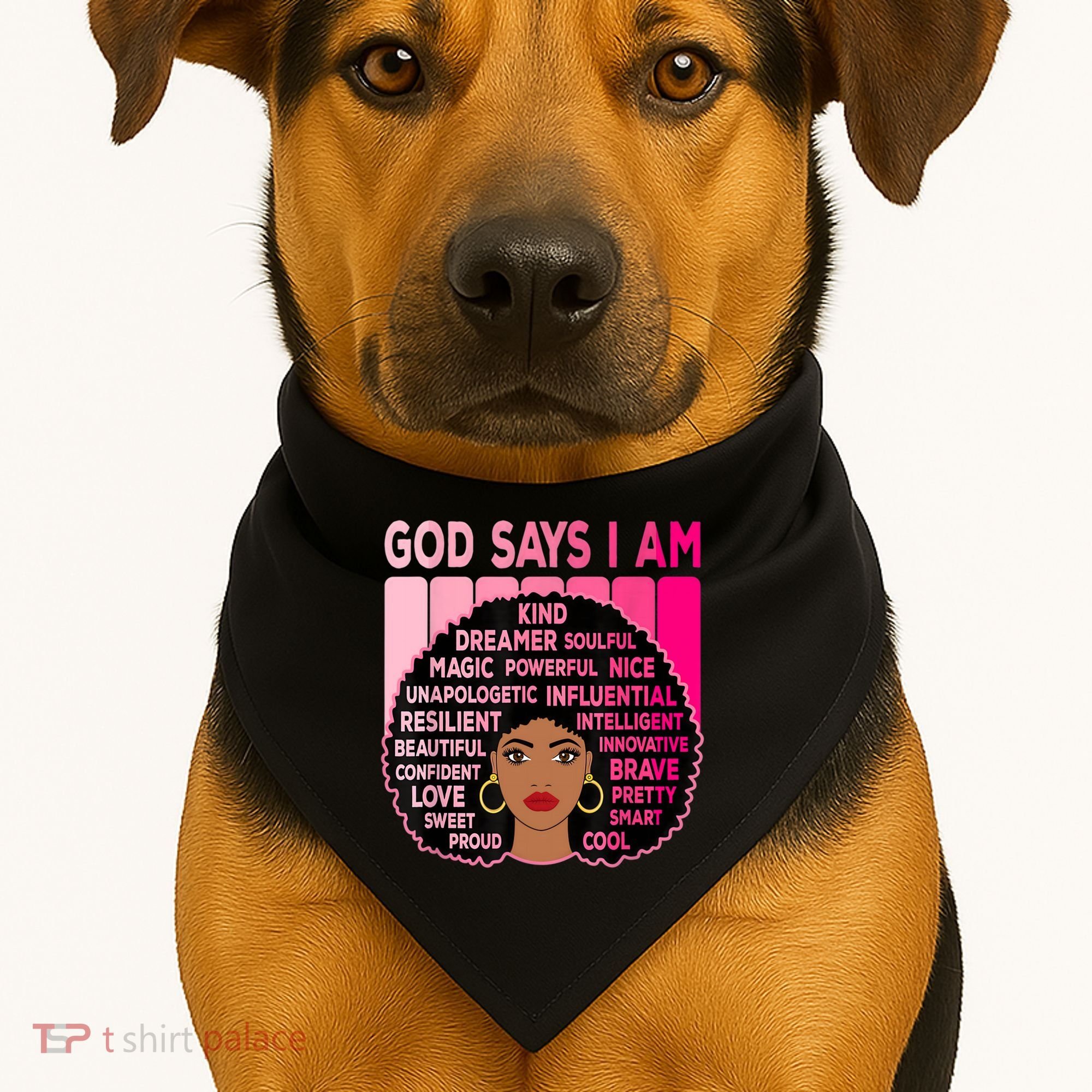 Black God Says I Am Black Melanin History Month Pride Great Gift USA-Made Doggie Bandana