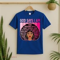 Black God Says I Am Black Melanin History Month Pride Great Gift T-Shirt thumb 2