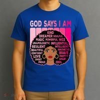 Black God Says I Am Black Melanin History Month Pride Great Gift T-Shirt thumb 3