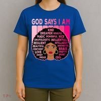 Black God Says I Am Black Melanin History Month Pride Great Gift T-Shirt thumb 4