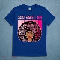 Black God Says I Am Black Melanin History Month Pride Great Gift T-Shirt thumb 5