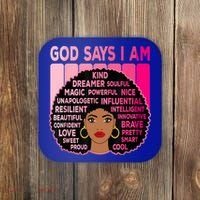 Black God Says I Am Black Melanin History Month Pride Great Gift Coaster thumb 0
