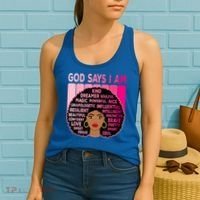 Black God Says I Am Black Melanin History Month Pride Great Gift Women's Tank Top thumb 2