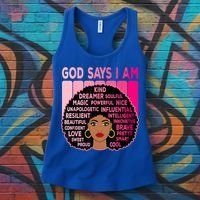 Black God Says I Am Black Melanin History Month Pride Great Gift Women's Tank Top thumb 3