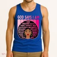 Black God Says I Am Black Melanin History Month Pride Great Gift Tank Top thumb 3