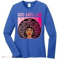 Black God Says I Am Black Melanin History Month Pride Great Gift Women's Long Sleeve Shirt thumb 0
