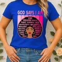 Black God Says I Am Black Melanin History Month Pride Great Gift Women's T-Shirt thumb 2